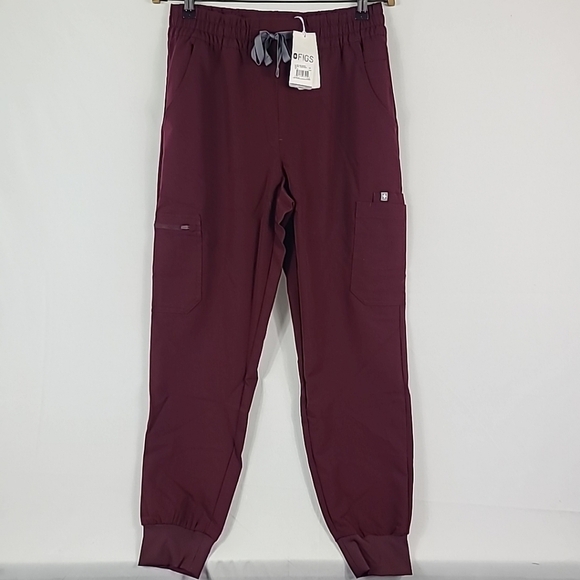 NWT FIGS High-waisted UMAN Relaxed Jogger Burgandy Sz M - Picture 1 of 8